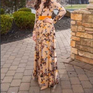 NAEEM KHAN GOLD MULTI SEQUINED GOWN